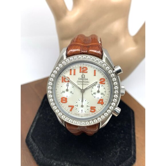 Omega Speedmaster Women's Watch Swiss Automatic 38357838 Diamond Mother Of Pearl - Picture 1 of 16